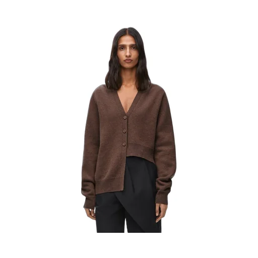 Asymmetric cardigan in cashmere