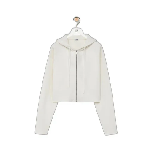 Anagram zip-up hoodie in wool