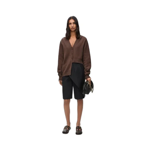 Asymmetric cardigan in cashmere