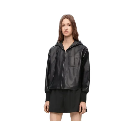 Hooded jacket in nappa lambskin