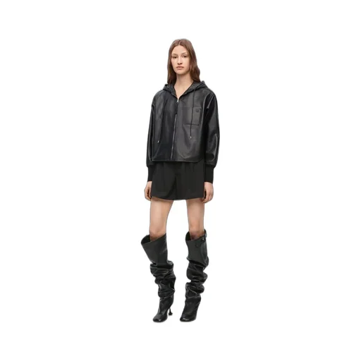 Hooded jacket in nappa lambskin