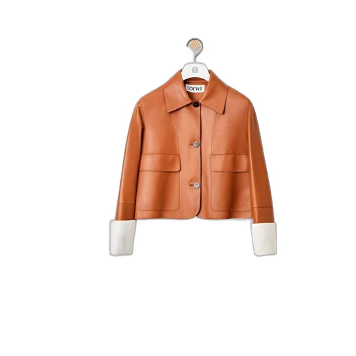 Turn-up jacket in nappa lambskin