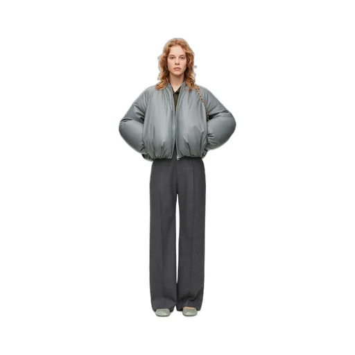 Padded bomber jacket in nappa lambskin