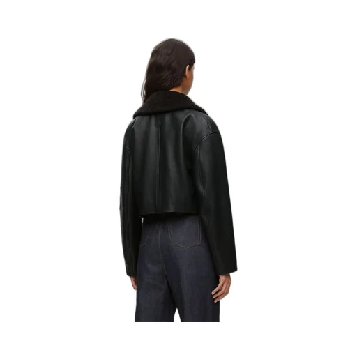 Cropped jacket in nappa lambskin