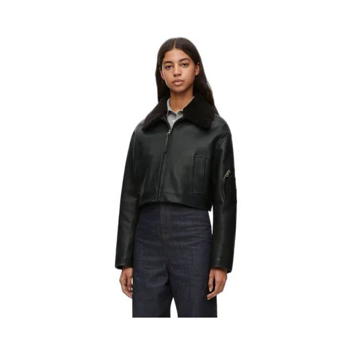 Cropped jacket in nappa lambskin