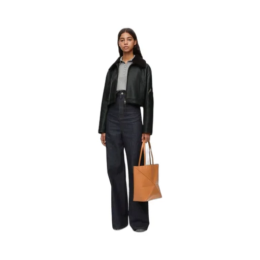 Cropped jacket in nappa lambskin