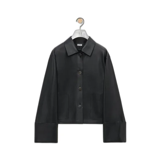 Turn-up jacket in nappa lambskin