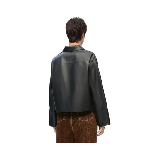 Turn-up jacket in nappa lambskin
