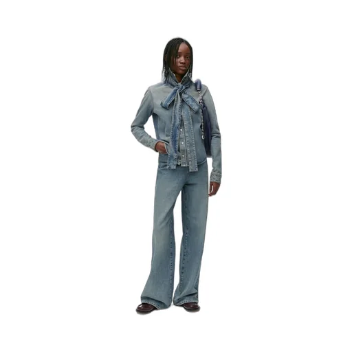 Bow shirt in denim