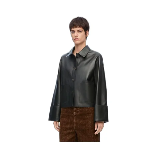Turn-up jacket in nappa lambskin