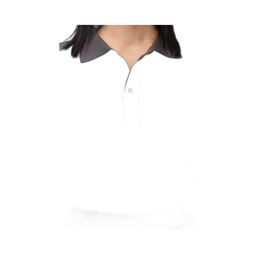 Long sleeve cropped polo in silk and cotton
