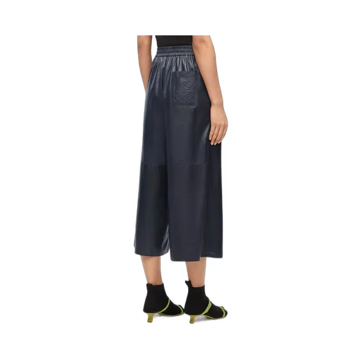 Cropped trousers in nappa lambskin