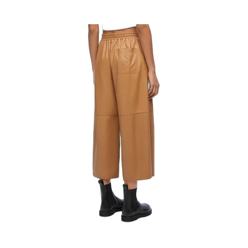 Cropped trousers in nappa lambskin