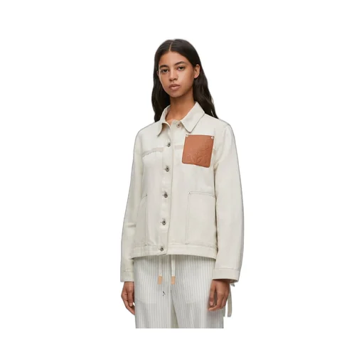 Workwear jacket in cotton and linen