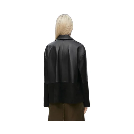 Pyjama blouse in nappa lambskin and suede goatskin