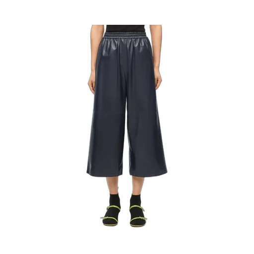 Cropped trousers in nappa lambskin