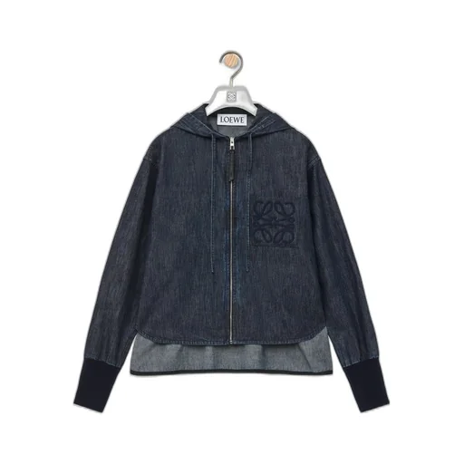 Hooded jacket in denim
