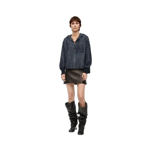 Hooded jacket in denim