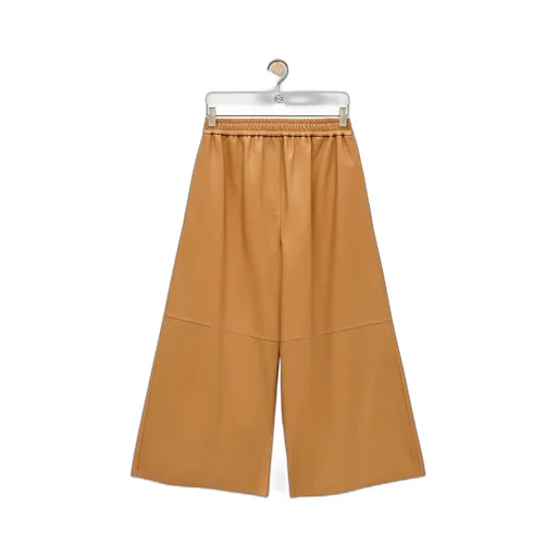 Cropped trousers in nappa lambskin
