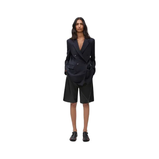 Double breasted jacket in mohair and wool