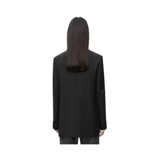 Double breasted jacket in mohair and wool