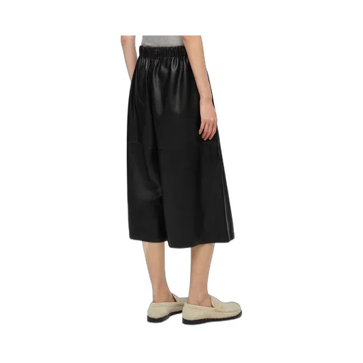 Cropped trousers in nappa lambskin