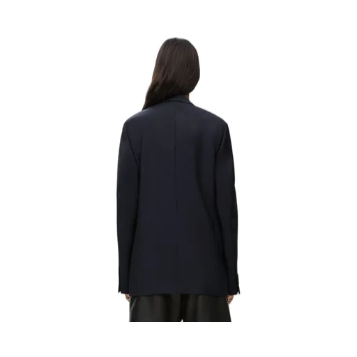 Double breasted jacket in mohair and wool