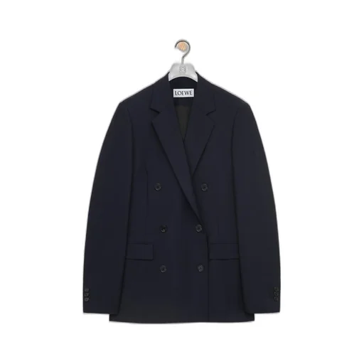 Double breasted jacket in mohair and wool