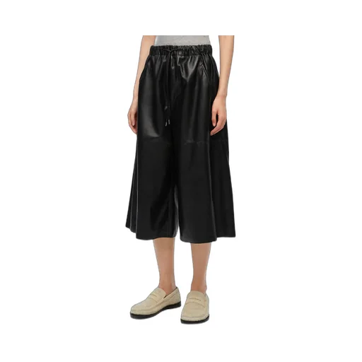 Cropped trousers in nappa lambskin