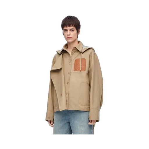 Hooded parka in cotton