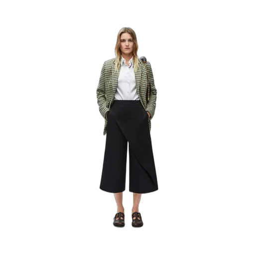 Cropped wrap trousers in cotton