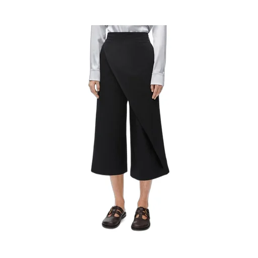 Cropped wrap trousers in cotton