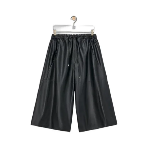 Cropped trousers in nappa lambskin