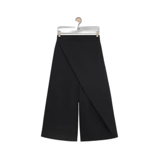 Cropped wrap trousers in cotton