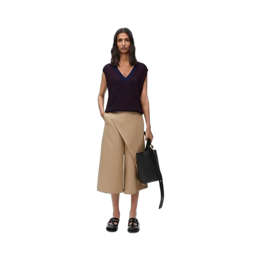 Cropped wrap trousers in cotton