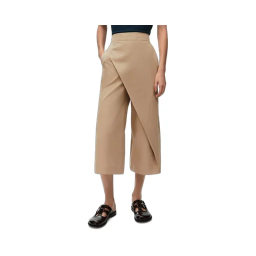 Cropped wrap trousers in cotton