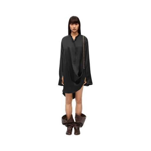 Chain shirt dress in silk