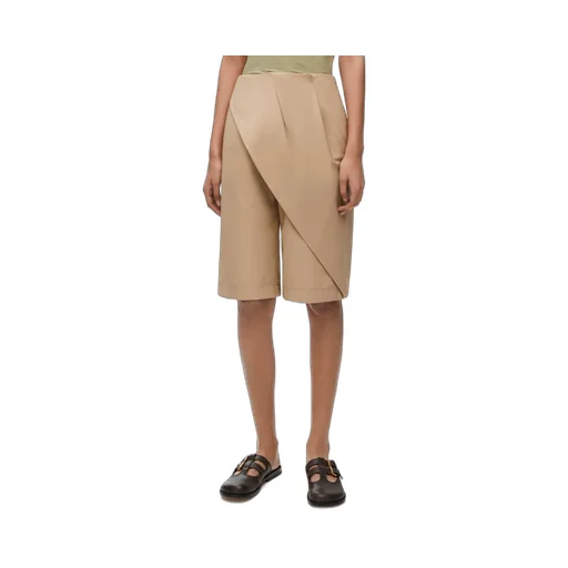 Pleated shorts in cotton