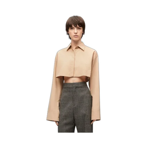 Cropped shirt in cotton