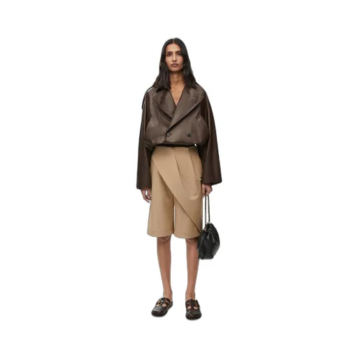 Pleated shorts in cotton