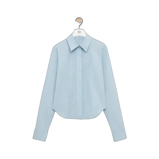 Pleated shirt in cotton