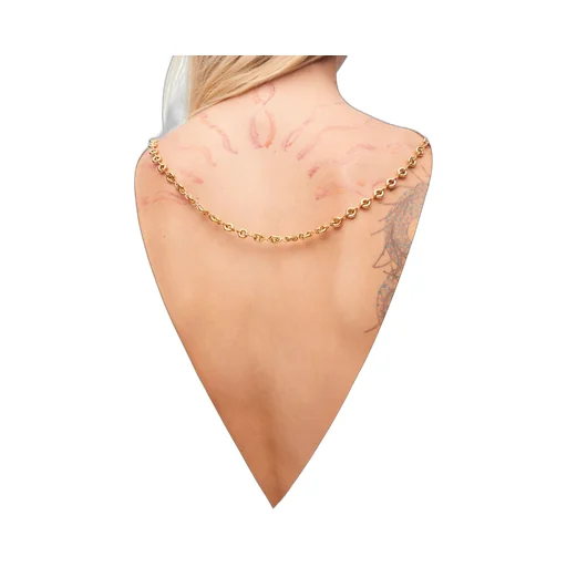 Chain top in technical satin