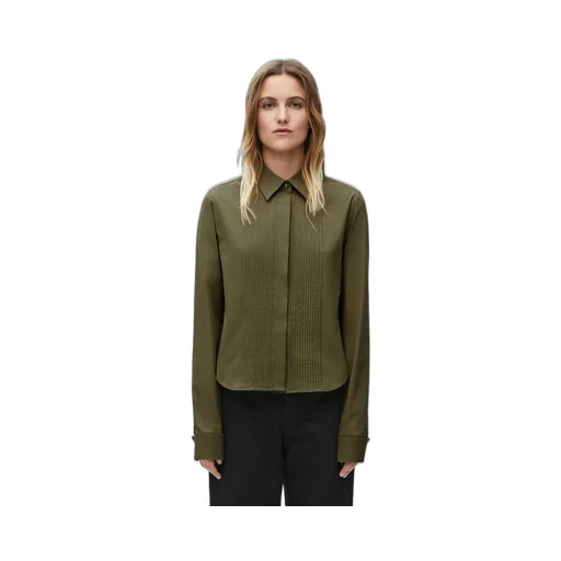 Pleated shirt in cotton