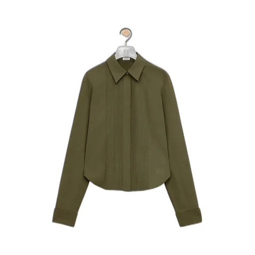 Pleated shirt in cotton