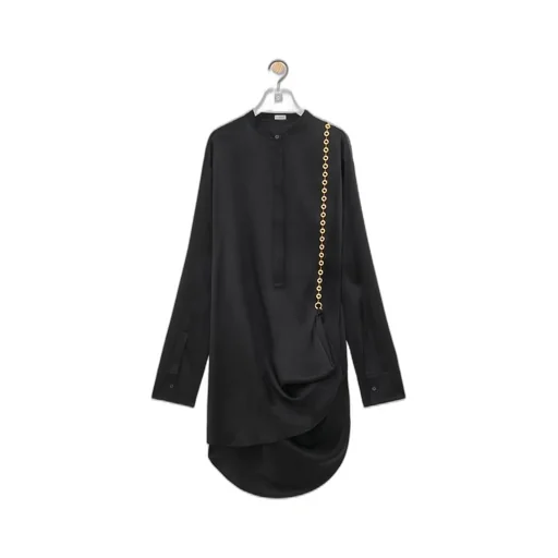 Chain shirt dress in silk