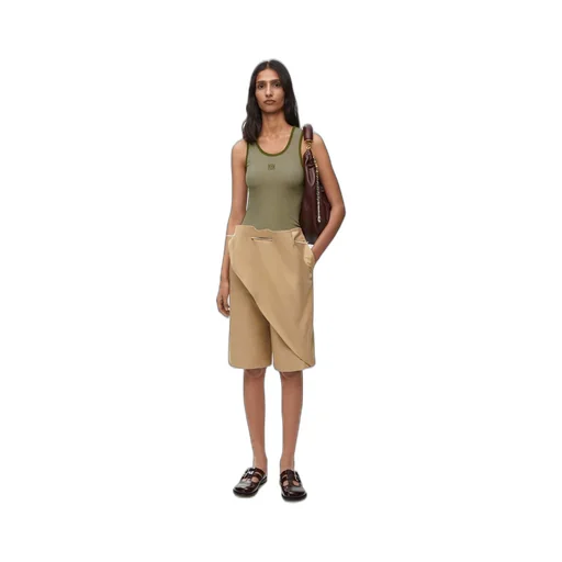 Loewe Logo Embroidered Ribbed Tank Top