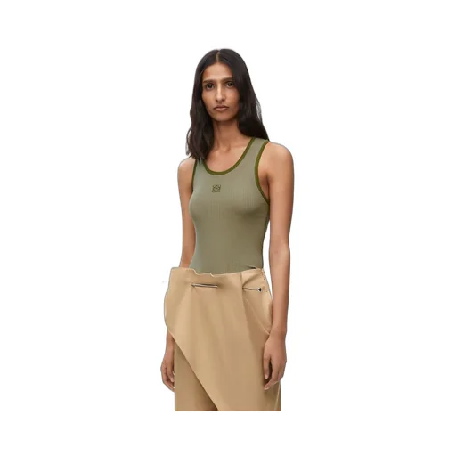 Loewe Logo Embroidered Ribbed Tank Top