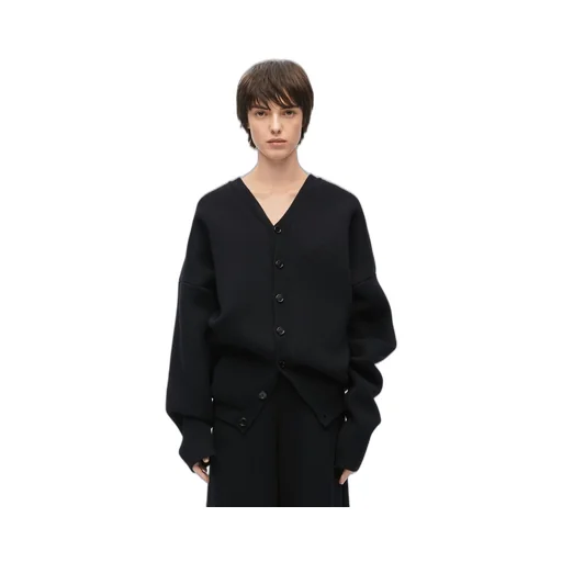 Draped cardigan in wool blend
