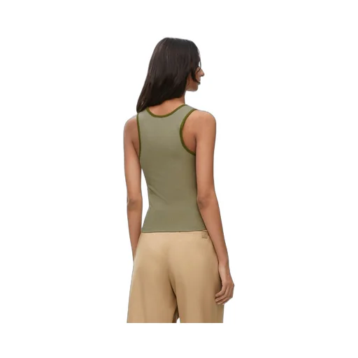 Loewe Logo Embroidered Ribbed Tank Top