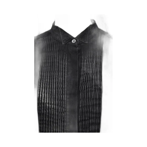 Pleated shirt in denim